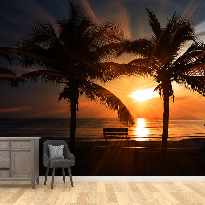 Photography Style Palm Tree Mural Environment Friendly Wallpaper for Home Decor