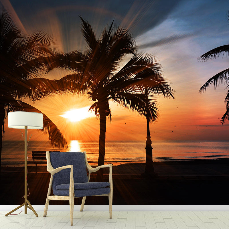 Photography Style Palm Tree Mural Environment Friendly Wallpaper for Home Decor