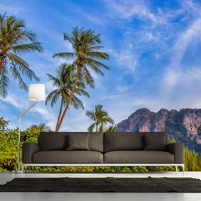 Horizontal Photography Palm Tree Mural Environment Friendly Wallpaper for Home