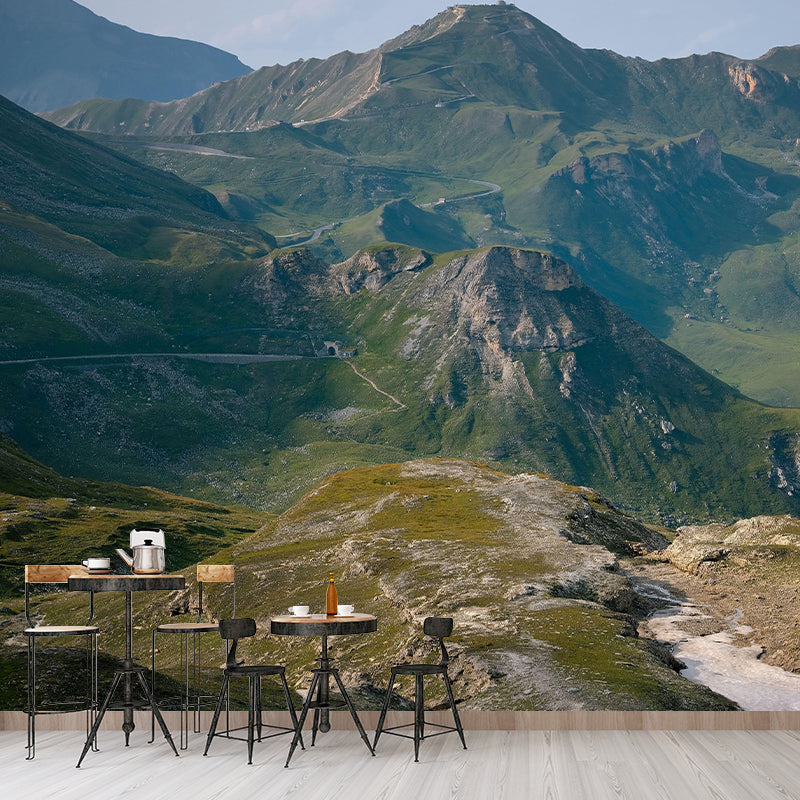 Horizontal Photography Mountain Mural Environment Friendly Wallpaper for Home