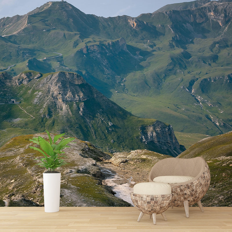 Horizontal Photography Mountain Mural Environment Friendly Wallpaper for Home