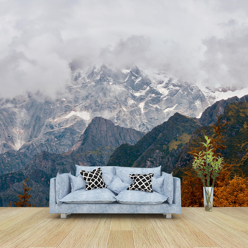 Contemporary Mountain Mural Environment Friendly Wallpaper for Home Decor