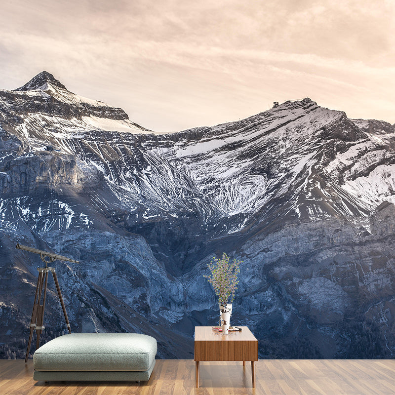 Horizontal Photography Mountain Mural Environment Friendly Wallpaper for Home Decor