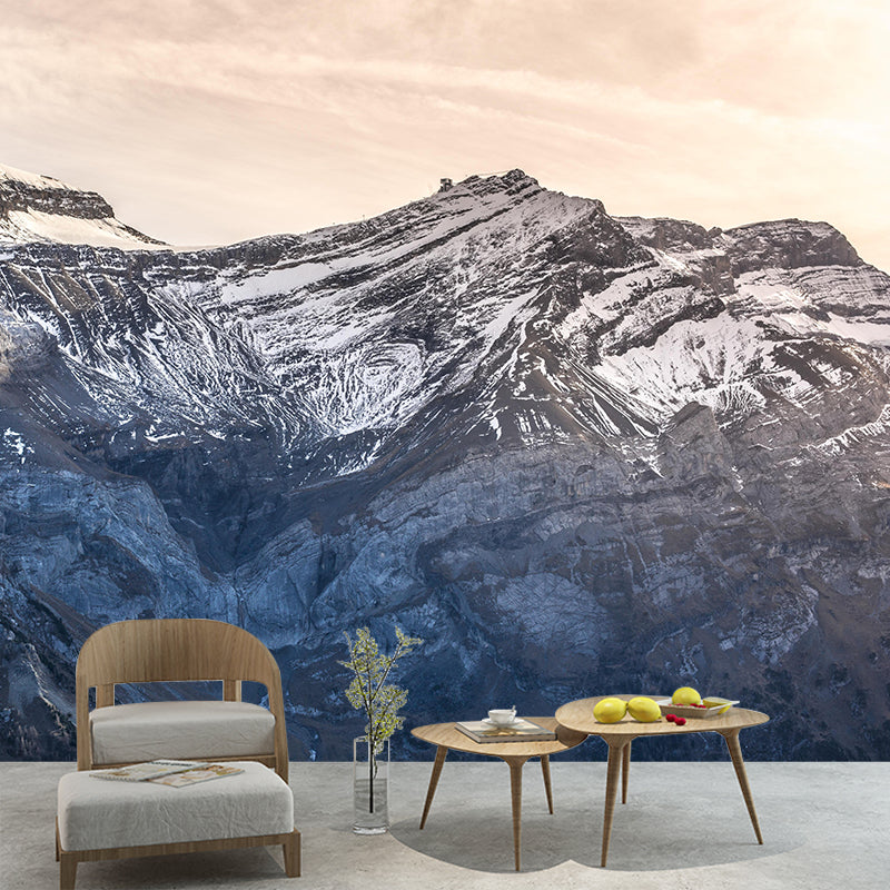 Horizontal Photography Mountain Mural Environment Friendly Wallpaper for Home Decor