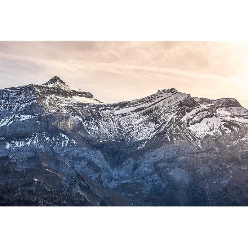Horizontal Photography Mountain Mural Environment Friendly Wallpaper for Home Decor