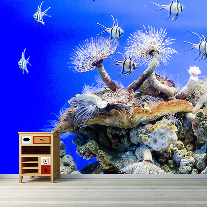 Sea Creatures Mural Wall Covering Decorative Mildew Resistant for Bedroom