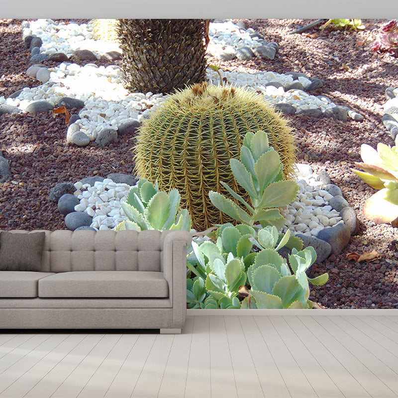 Tropical Cactus Mural Wall Covering Decorative Mildew Resistant for Living Room