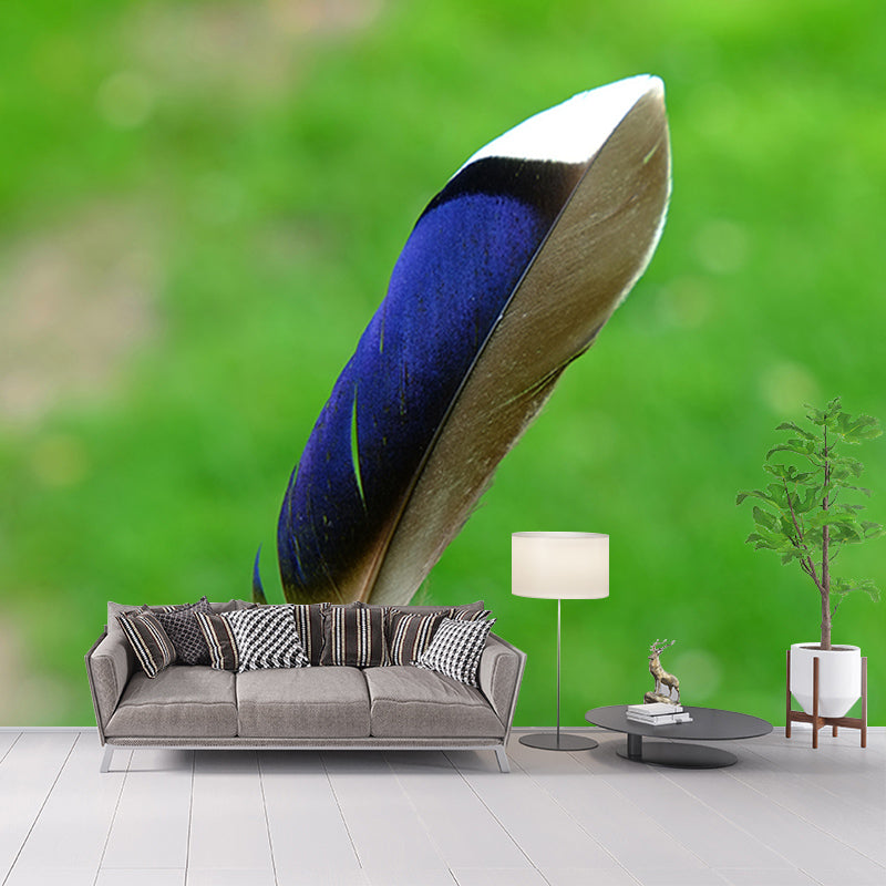 Light Feather Mural Wallpaper Minimalist Wall Covering for Sitting Room Decoration