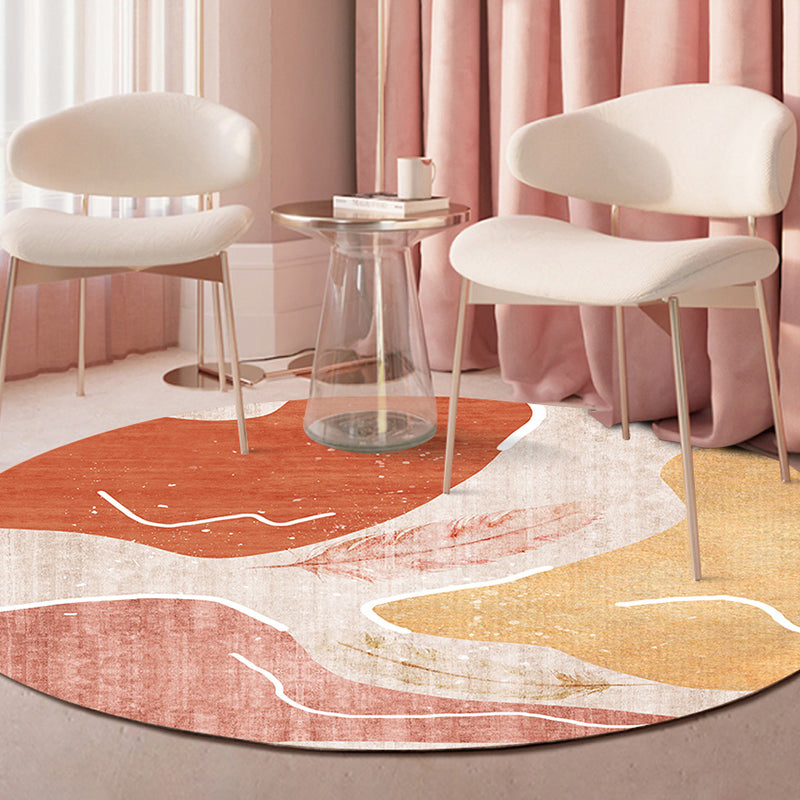 Gold Modern Carpet Blending Abstract Graphic Carpet Washable Carpet for Living Room