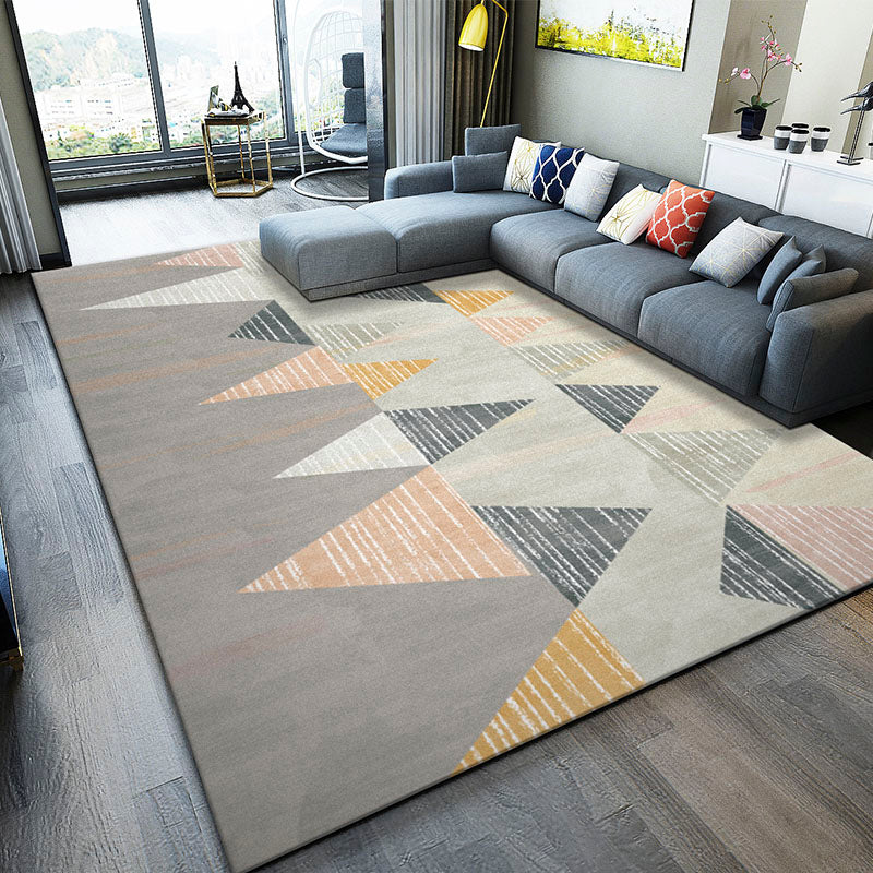 Gorgeous Carpet Trendy Gray Tone Polyester Area Rug Stain Resistant Carpet for Living Room