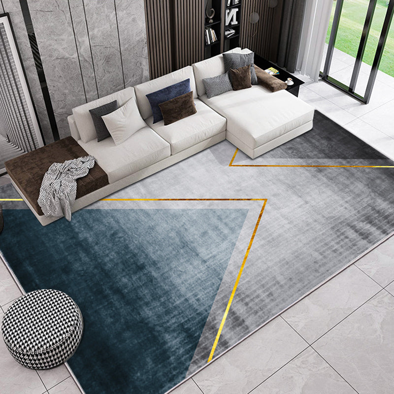 Gorgeous Carpet Trendy Gray Tone Polyester Area Rug Stain Resistant Carpet for Living Room