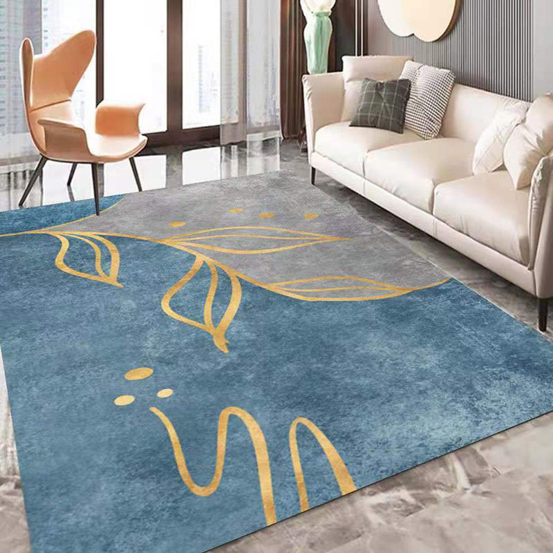 Orange Powder Modern Carpet PVC Striped Carpet Washable Carpet for Living Room