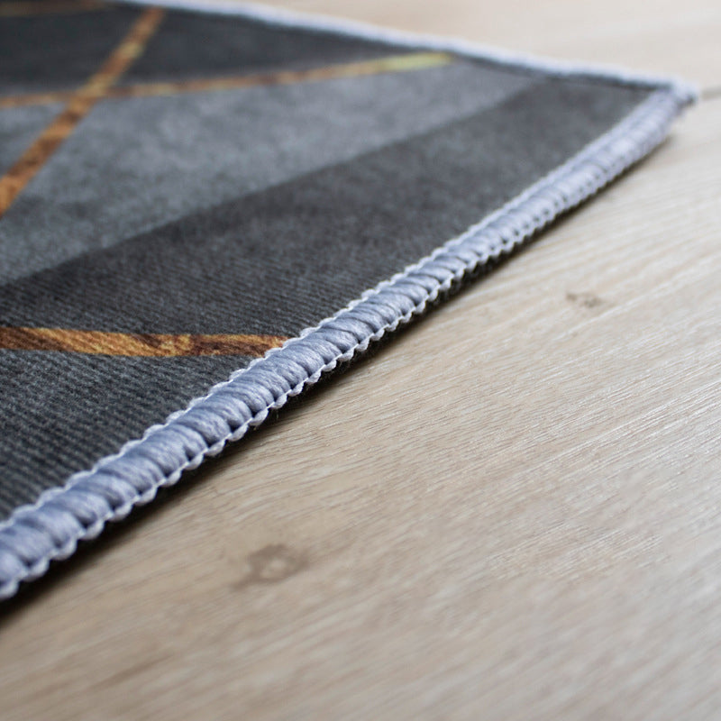 Grijze woonkamer tapijt geometrisch patroon polyester gebied vloerkleed niet-slip achterste tapijt