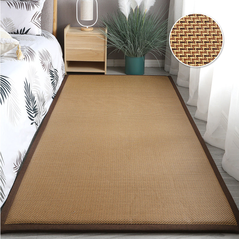 Alfombra de granja marrón oscura sisal color puro alfombra interior alfombra lavable para dormitorio