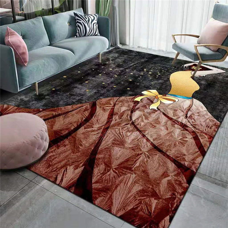 Oranje modern tapijt blending meisje vloerkleed niet-slip achterste tapijt voor woningdecoratie