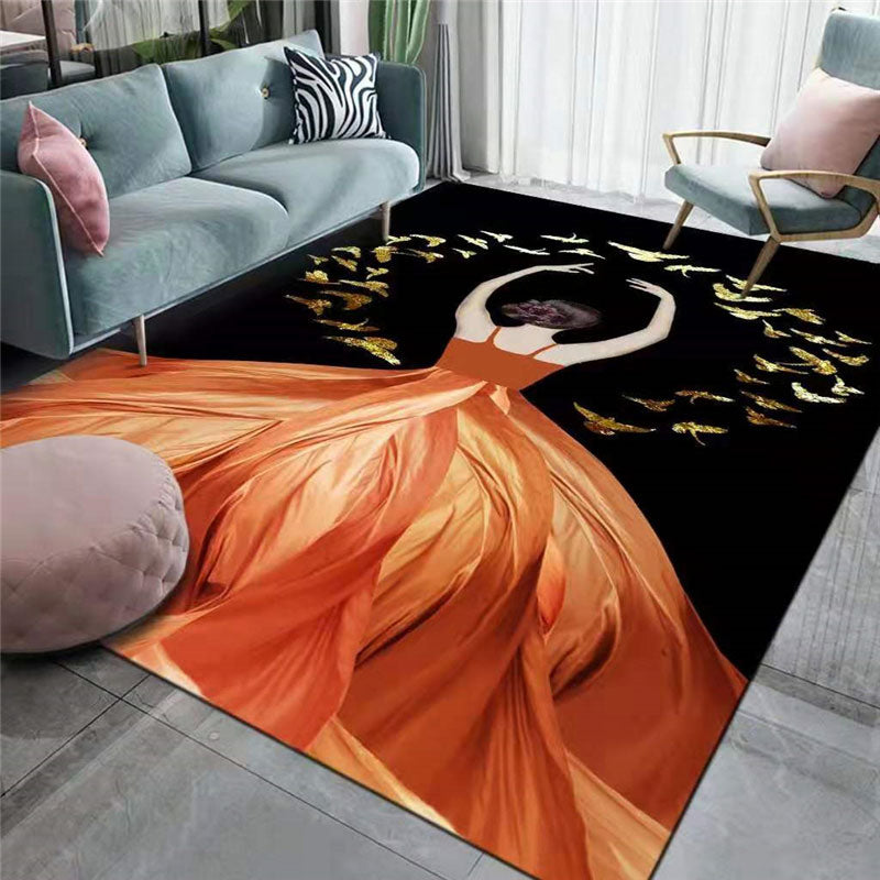 Oranje modern tapijt blending meisje vloerkleed niet-slip achterste tapijt voor woningdecoratie
