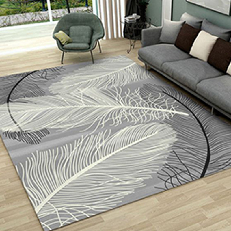 Modern Feather Patroon Tapijt Polyester Indoor Tapijt Non-slip ruggebied Tapijt voor woonkamer