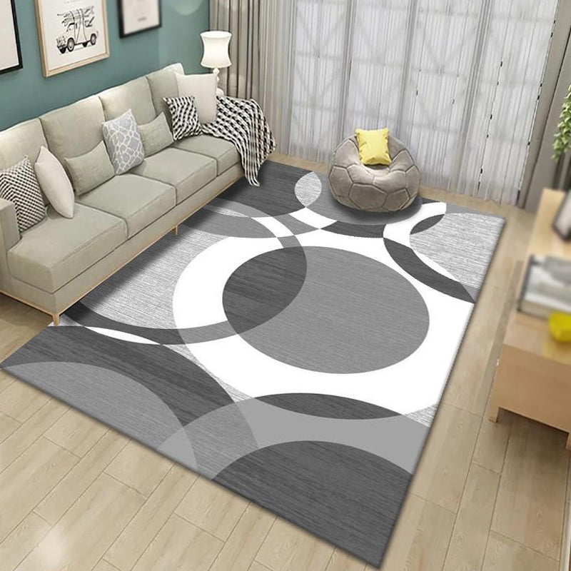 Contemporary Indoor Rug Trendy Area Carpet Polyester Stain Resistant Rug for Living Room