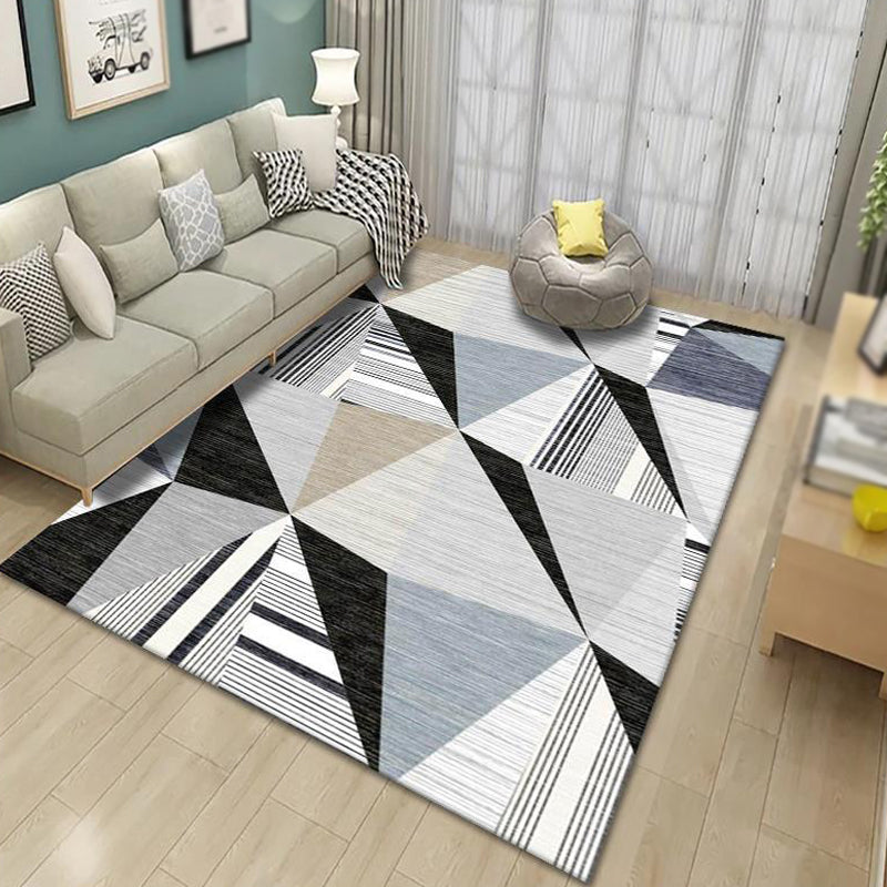 Contemporary Indoor Rug Trendy Area Carpet Polyester Stain Resistant Rug for Living Room