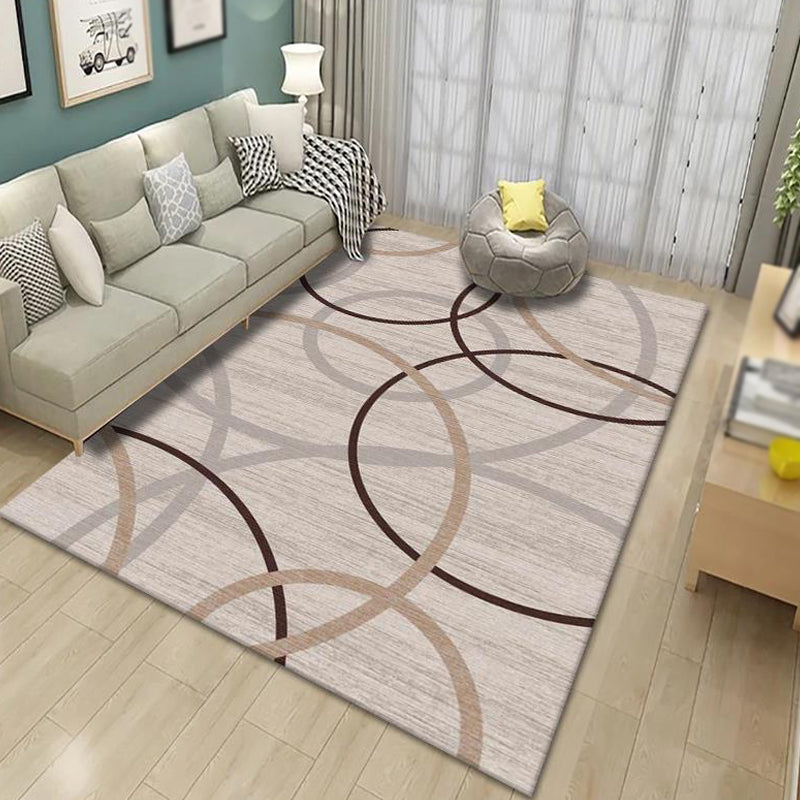 Contemporary Indoor Rug Trendy Area Carpet Polyester Stain Resistant Rug for Living Room