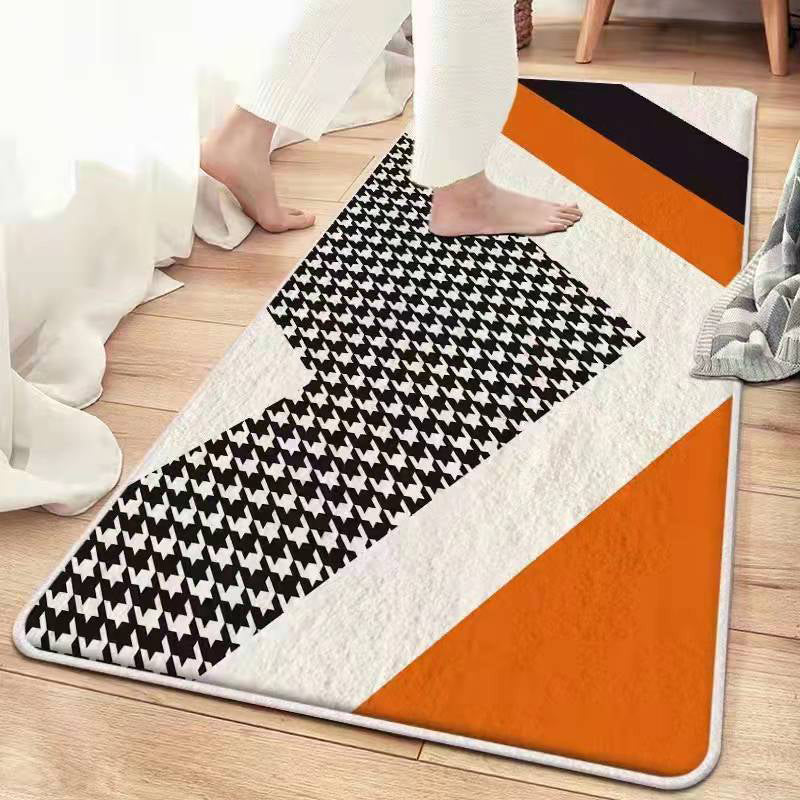 Eigentijdse Houndstooth print tapijt polyester polyester binnen tapijt niet-slip achterste tapijt voor de slaapkamer van volwassenen