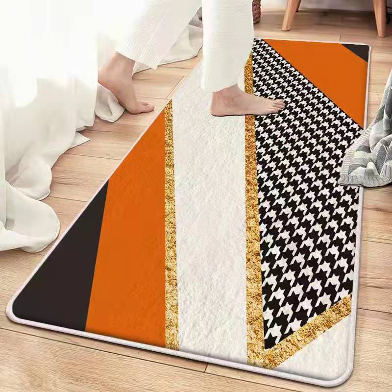 Eigentijdse Houndstooth print tapijt polyester polyester binnen tapijt niet-slip achterste tapijt voor de slaapkamer van volwassenen
