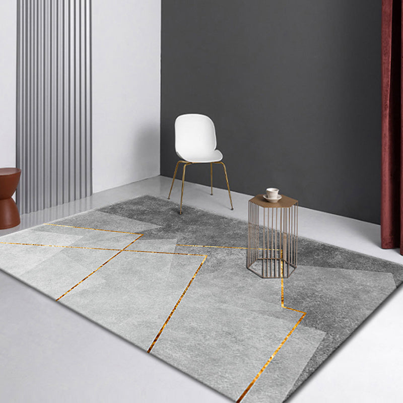 Prachtig woonkamer tapijt trendy grijs polyester gebied tapijt indoor tapijt met niet-slipachter