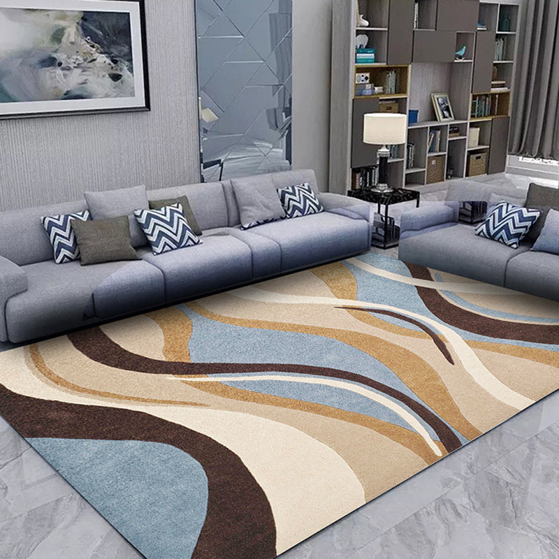 Bold Carpet Modern Abstract Print Carpet Washable Polyester Area Rug with Non-Slip Backing