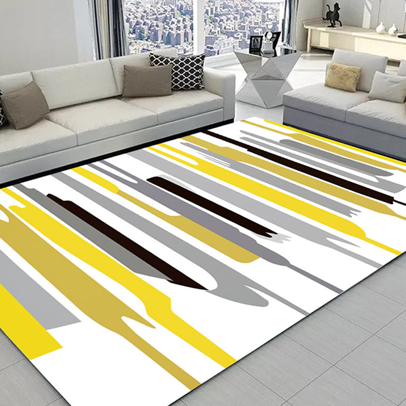 Bold Carpet Modern Abstract Print Carpet Washable Polyester Area Rug with Non-Slip Backing
