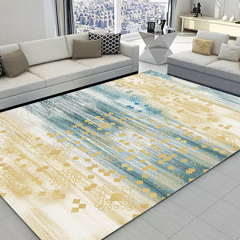 Vet Tapijt Modern Abstract Print Tapijt Wasbaar Polyester Gebied Tapijt met niet-slipachter