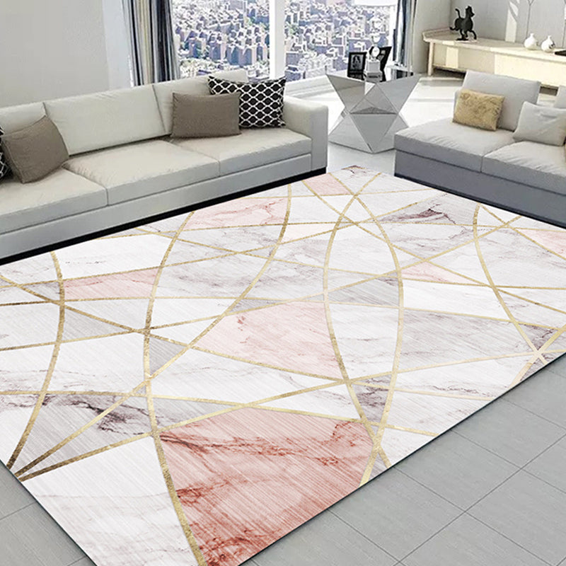 Vet Tapijt Modern Abstract Print Tapijt Wasbaar Polyester Gebied Tapijt met niet-slipachter