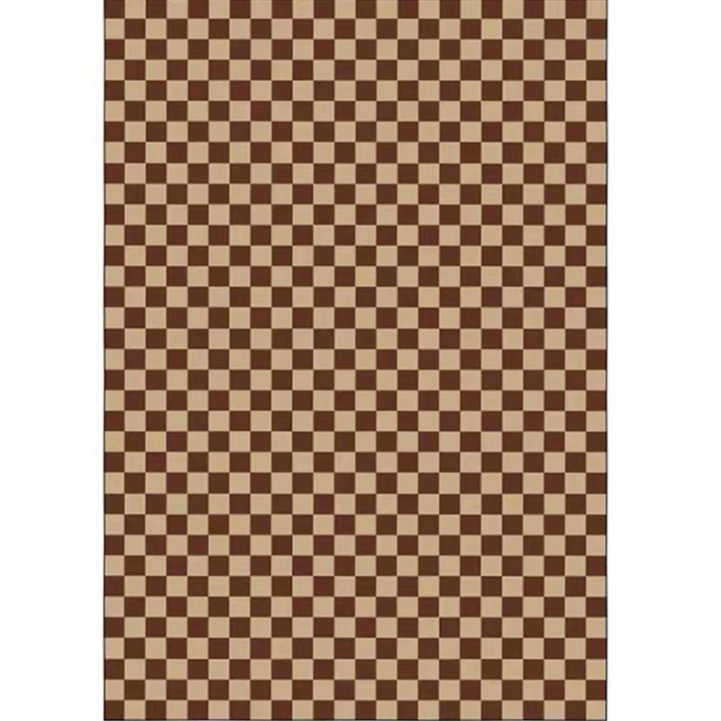 Brown Modern Carpet Blending Grating Carpet Non-Slip Backing Carpet for Home Decor