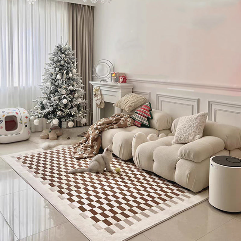 Bruin modern tapijt Blending rooster tapijt Non-slip achterste tapijt voor woningdecoratie