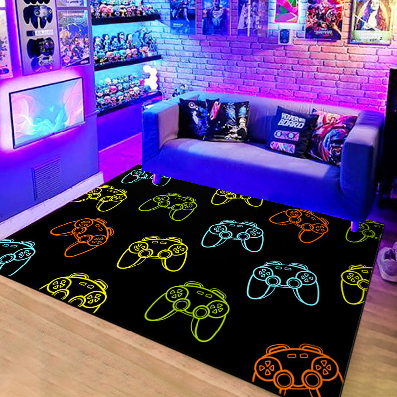 Creative Area Rug Modern Game Theme Carpet Polyester Area Rug with Non-Slip Backing