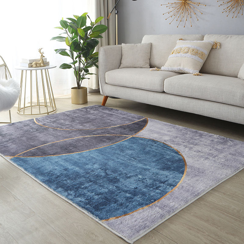 Purple Modern Carpet Blending Abstract Graphic Carpet Stain Resistant Carpet for Living Room