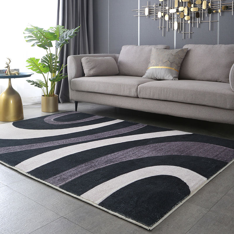 Purple Modern Carpet Blending Abstract Graphic Carpet Stain Resistant Carpet for Living Room
