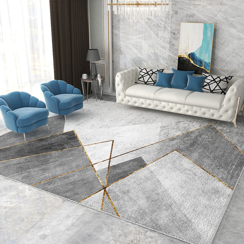 Simplicity Washable Carpet Modern Area Rug Polyester Stain Resistant Area Rug for Home Decor