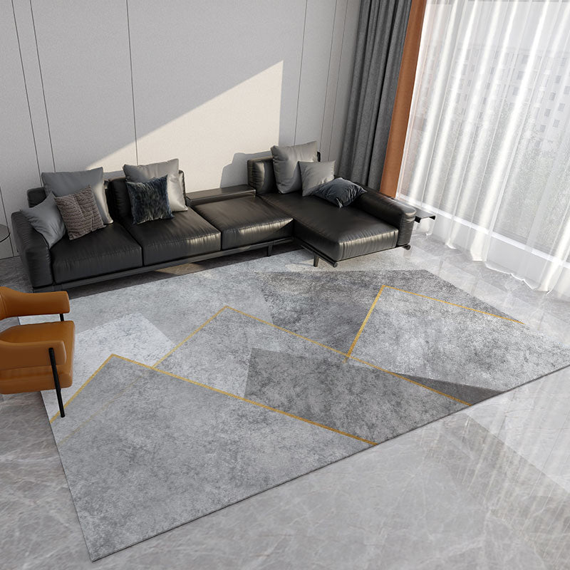 Simplicity Washable Carpet Modern Area Rug Polyester Stain Resistant Area Rug for Home Decor