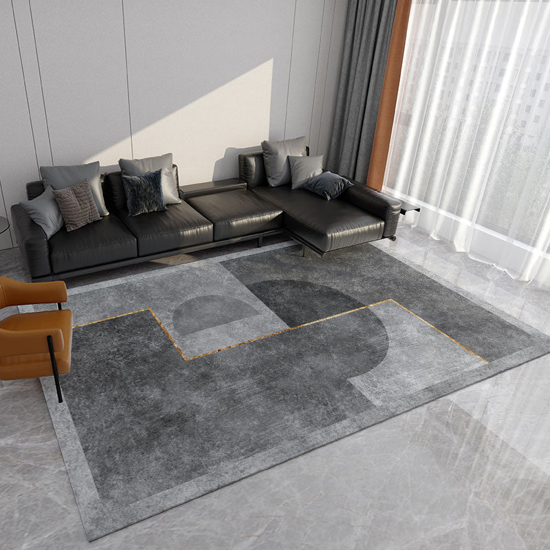 Simplicity Washable Carpet Modern Area Rug Polyester Stain Resistant Area Rug for Home Decor