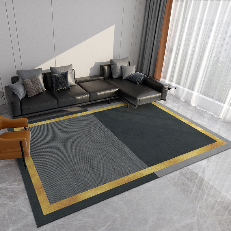 Simplicity Washable Carpet Modern Area Rug Polyester Stain Resistant Area Rug for Home Decor