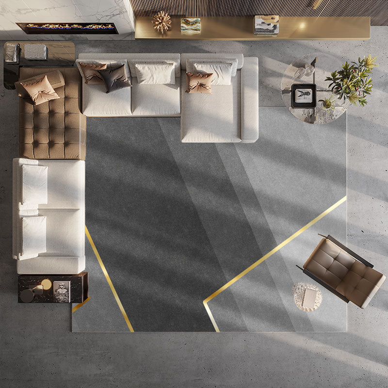 Simplicity Washable Carpet Modern Area Rug Polyester Stain Resistant Area Rug for Home Decor