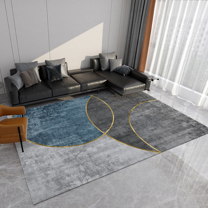 Simplicity Washable Carpet Modern Area Rug Polyester Stain Resistant Area Rug for Home Decor