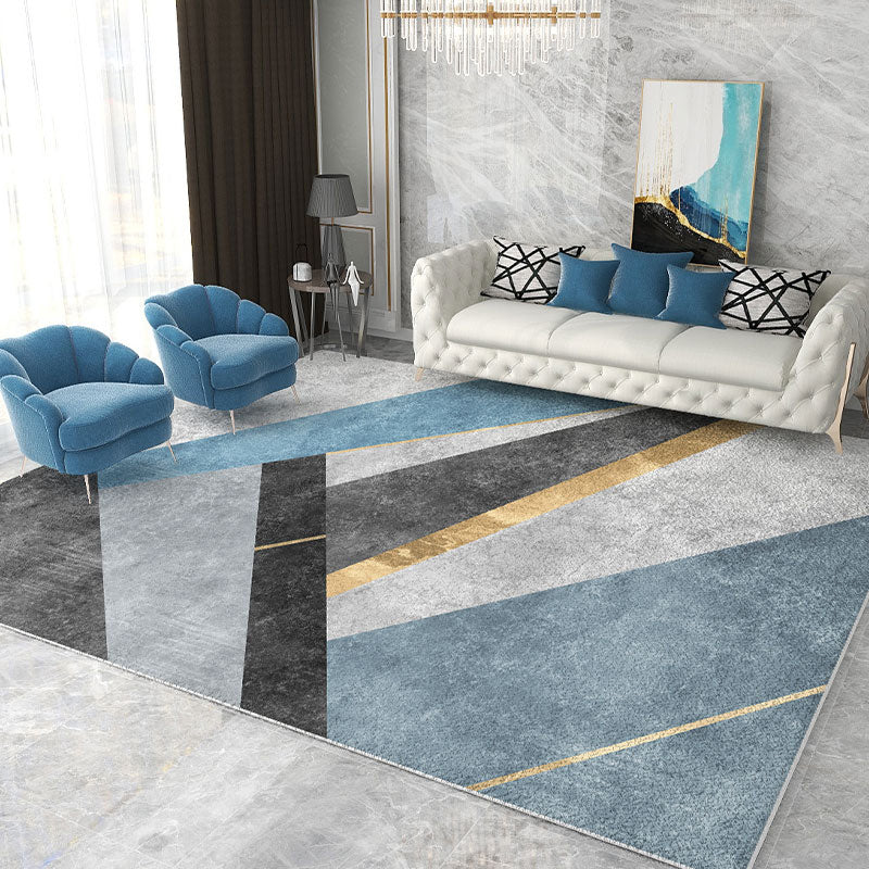 Simplicity Washable Carpet Modern Area Rug Polyester Stain Resistant Area Rug for Home Decor