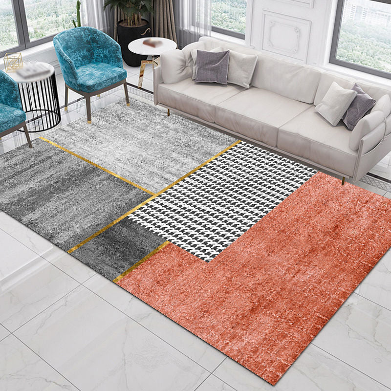 Luxury Area Carpet Modern Indoor Rug Non-Slip Backing Polyester Carpet for Living Room