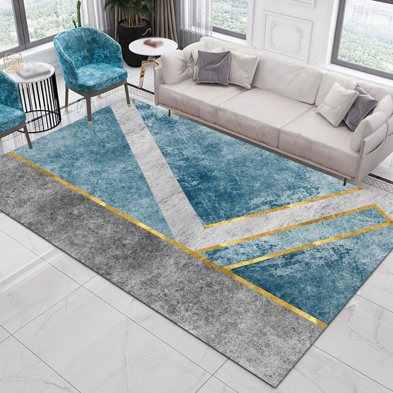 Luxury Area Carpet Modern Indoor Rug Non-Slip Backing Polyester Carpet for Living Room