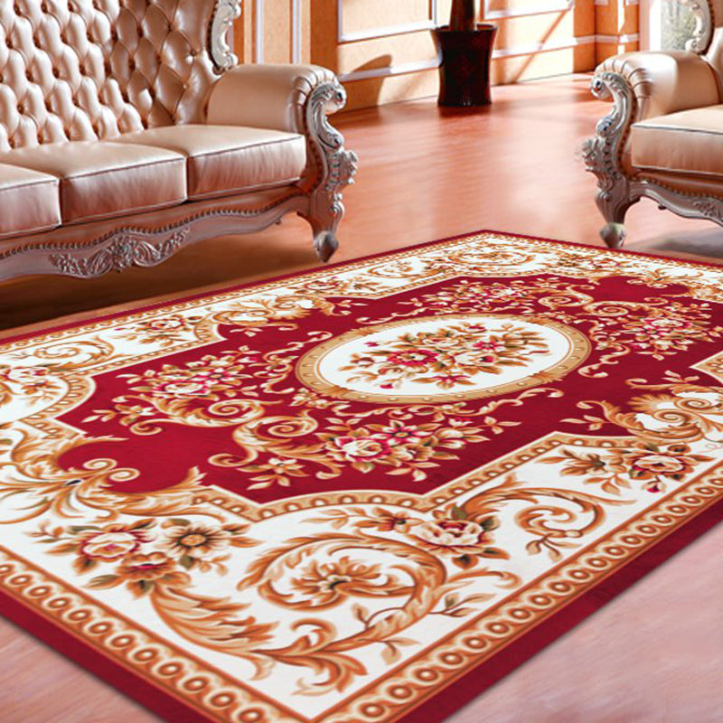 Fancy European Carpet Medallion Patroon Polyester Area Rug vlekbestendig Tapijt voor thuisdecoratie