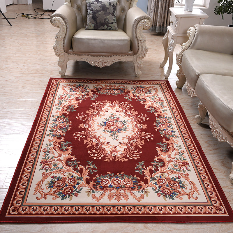 Fancy European Carpet Medallion Patroon Polyester Area Rug vlekbestendig Tapijt voor thuisdecoratie