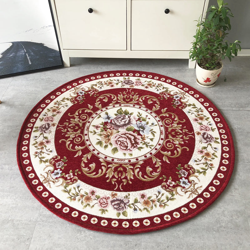 Fancy Modern Carpet Flower Pattern Polyester Area Rug Stain Resistant Rug for Home Decor