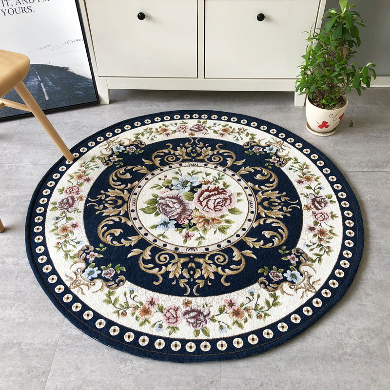 Fancy Modern Carpet Flower Pattern Polyester Area Rug Stain Resistant Rug for Home Decor