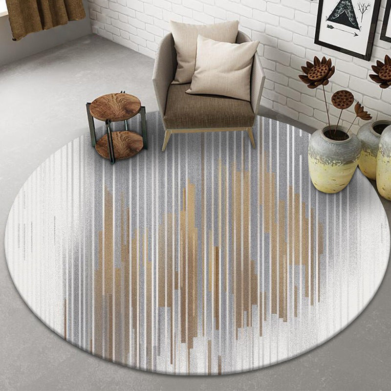 Gorgeous Round Area Carpet Leisure Polyester Area Rug Stain Resistant Indoor Rug for Living Room